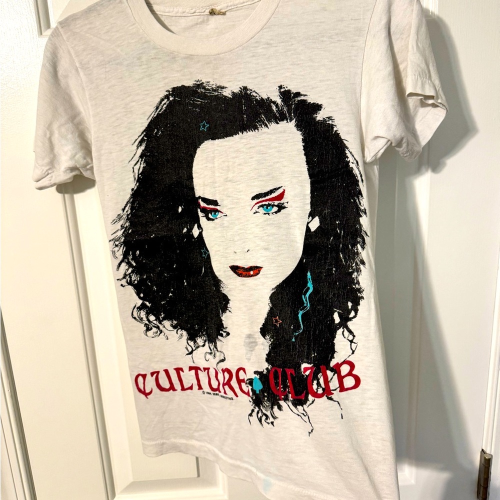 Authentic 1984 Vintage Culture Club Boy George Concert Tour T Shirt small